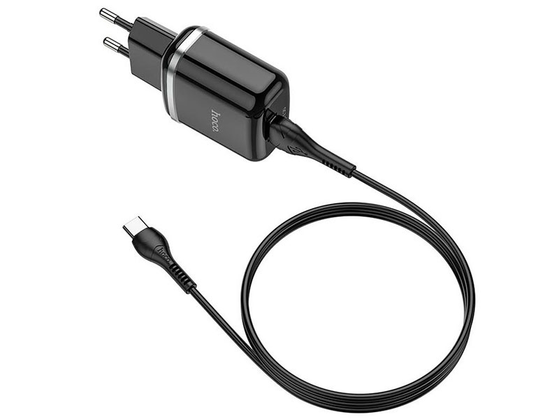 фото Зарядное устройство hoco n3 special 3a + кабель type-c black