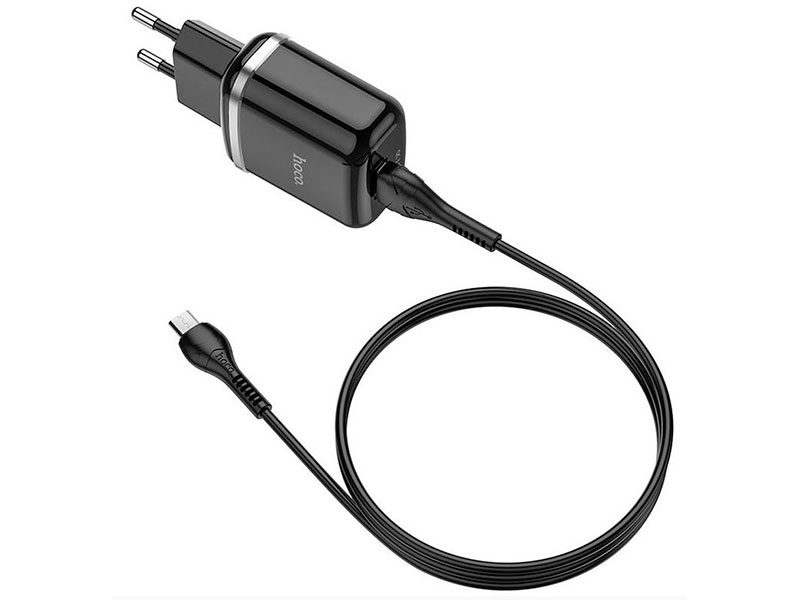 фото Зарядное устройство hoco n3 special 3a + кабель microusb black