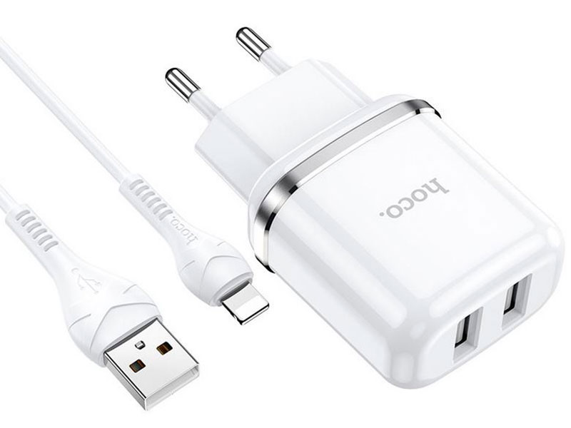 

Зарядное устройство Hoco N4 Aspiring 2.4A + кабель Lightning White, N4 Aspiring