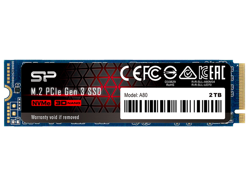 цена Твердотельный накопитель Silicon Power PCIe Gen3x4 P34A80 2Tb SP002TBP34A80M28