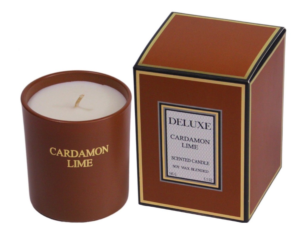 фото Ароматическая свеча kaemingk deluxe aroma кардамон-лайм 205661/172650
