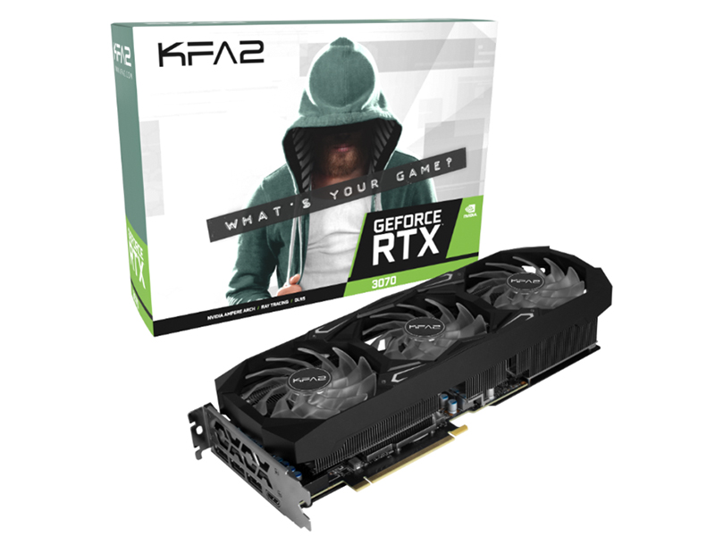 фото Видеокарта kfa2 geforce rtx 3070 sg 1740mhz pci-e 4.0 4096mb 14000mhz 256 bit hdmi 3xdp 37nsl6md1gnk