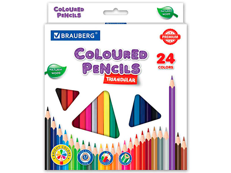 

Карандаши цветные Brauberg Premium 24 цвета 181653, Premium 181653