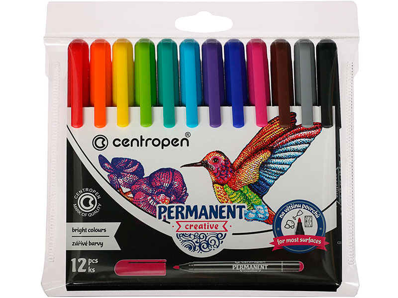 

Маркер Centropen Creative 2mm 12 цветов 6 2896 1201, Creative