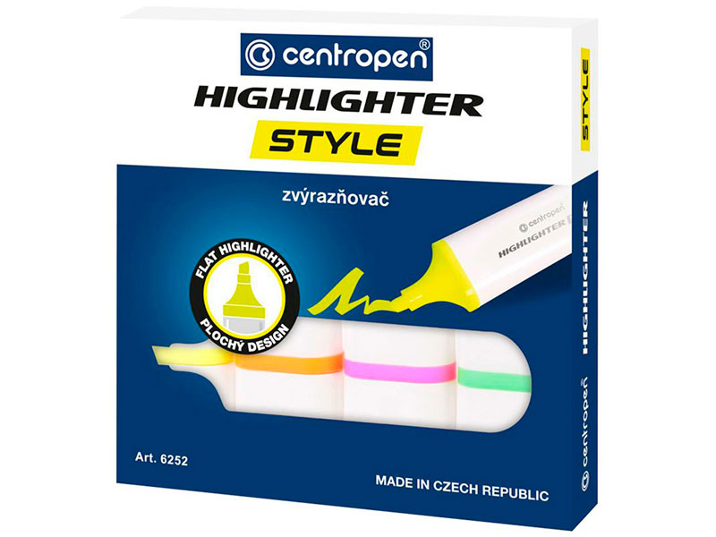 

Маркер Centropen Style 1-4.6mm 4 цвета 4 6252 0404, 6252/4