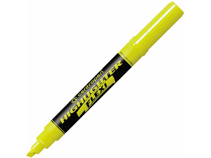 Маркер Centropen Flexi 1-5mm Yellow 4 8542 0127 маркер текстов centropen flexi soft пастель 1 5 мм зелен скошенный