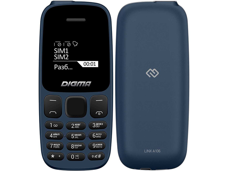 Сотовый телефон DIGMA Linx A106 Blue комплект наушники беспроводные linx и колонки linx bt spk meters linx stereo speaker system черные