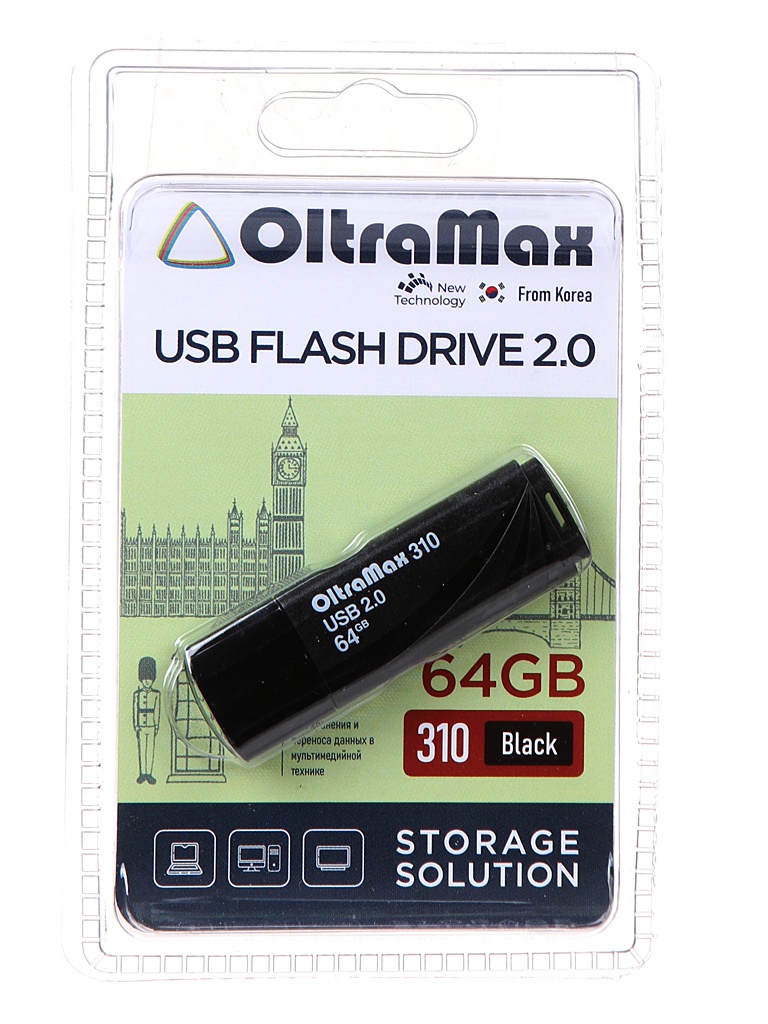 

USB Flash Drive 64Gb - OltraMax 310 OM-64GB-310-Black, OltraMax 310
