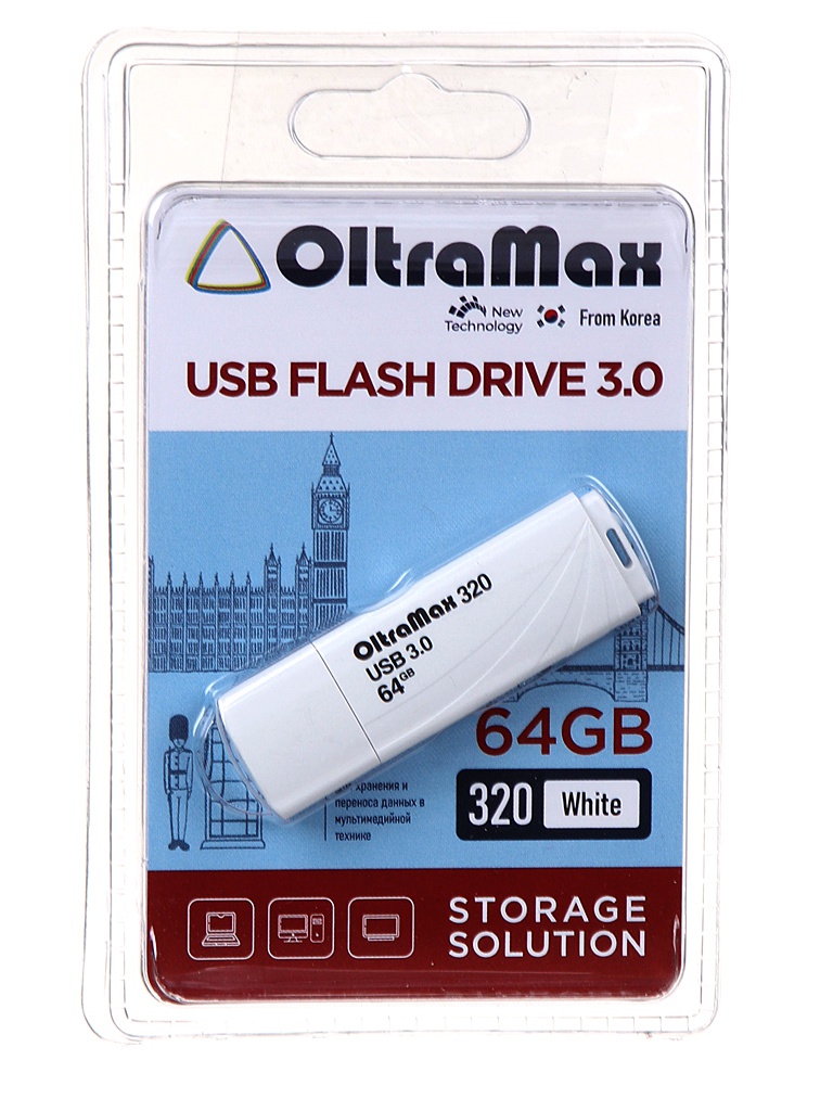 Zakazat.ru: USB Flash Drive 64Gb - OltraMax 320 OM-64GB-320-White