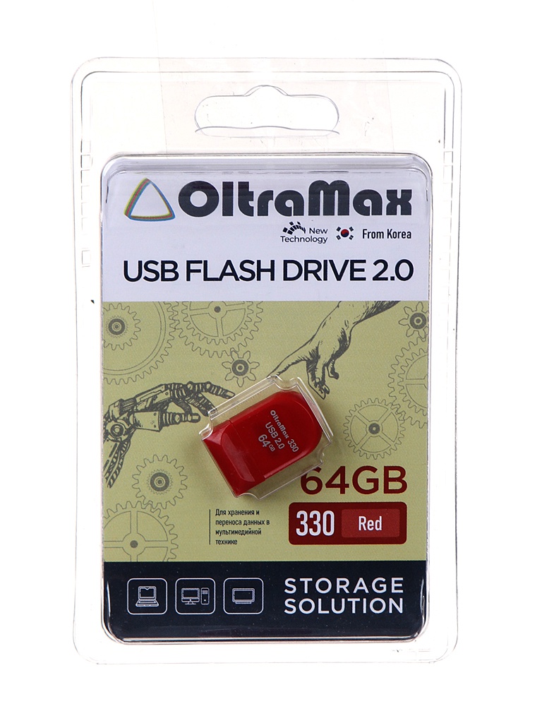 Фото - USB Flash Drive 64Gb - OltraMax 330 OM-64GB-330-Red usb flash drive 64gb oltramax 330 om 64gb 330 red