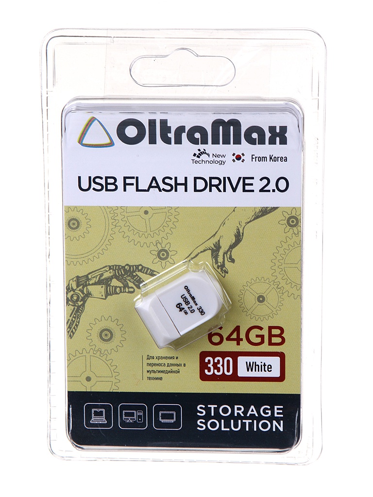 

USB Flash Drive 64Gb - OltraMax 330 OM-64GB-330-White, OltraMax 330