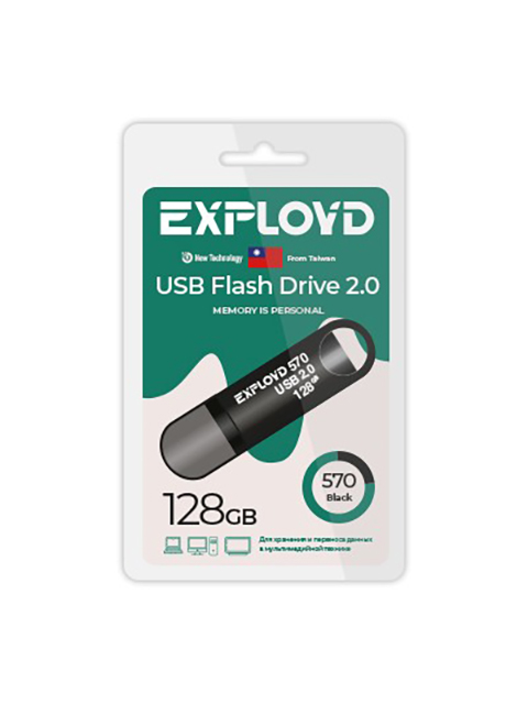 USB Flash Drive 128Gb - Exployd 570 EX-128GB-570-Black usb flash drive 128gb smartbuy ufd 3 0 twist red sb128gb3twr