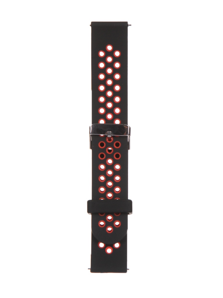 фото Аксессуар универсальный ремешок red line 20mm silicone black-red ут000024614