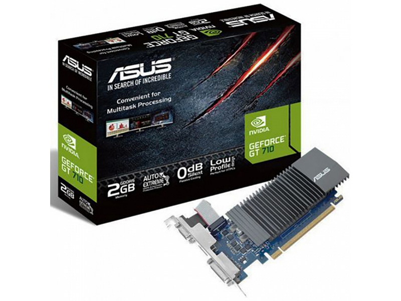 

Видеокарта ASUS GeForce GT 710 954Mhz PCI-E 2.0 2048Mb 5012Mhz 64 bit DVI VGA HDMI HDCP GT710-SL-2GD5-DI, GeForce GT 710