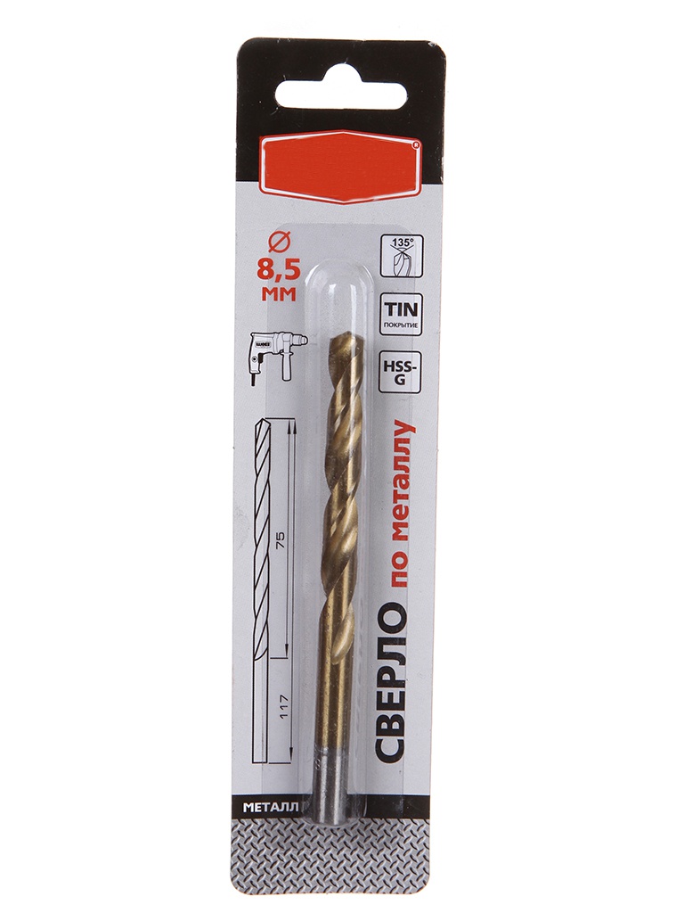 

Сверло Hammer Flex 202-119 DR MT по металлу 8.5x117/75mm 30804, Flex 202-119 DR MT