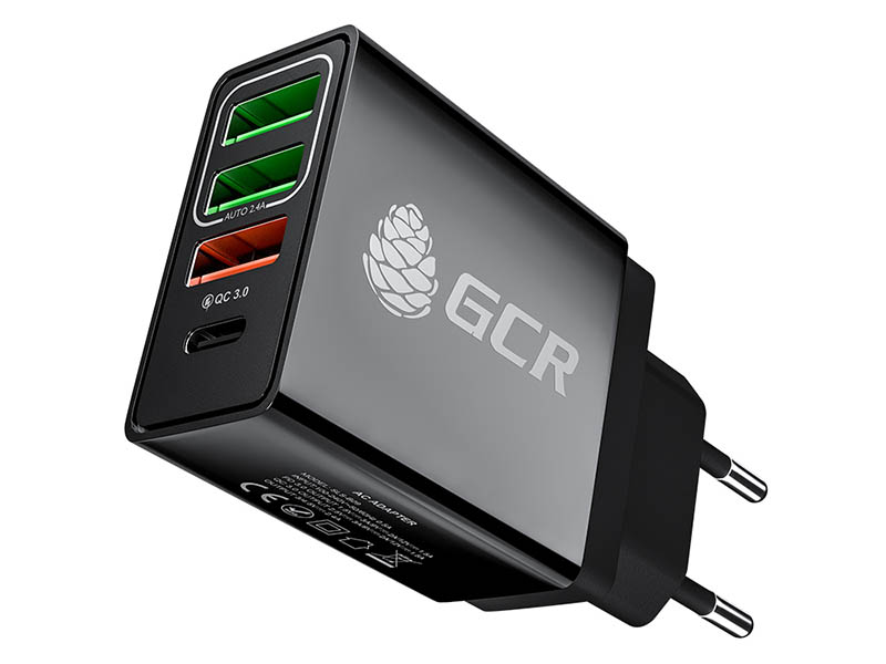 Зарядное устройство GCR 4xUSB 2x2A + QC 3.0 + PD 3.0 GCR-52884