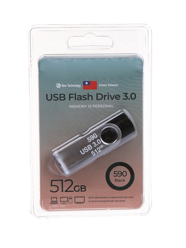 

USB Flash Drive 512Gb - Exployd 590 3.0 EX-512GB-590-Black, EX-512GB-590-Black