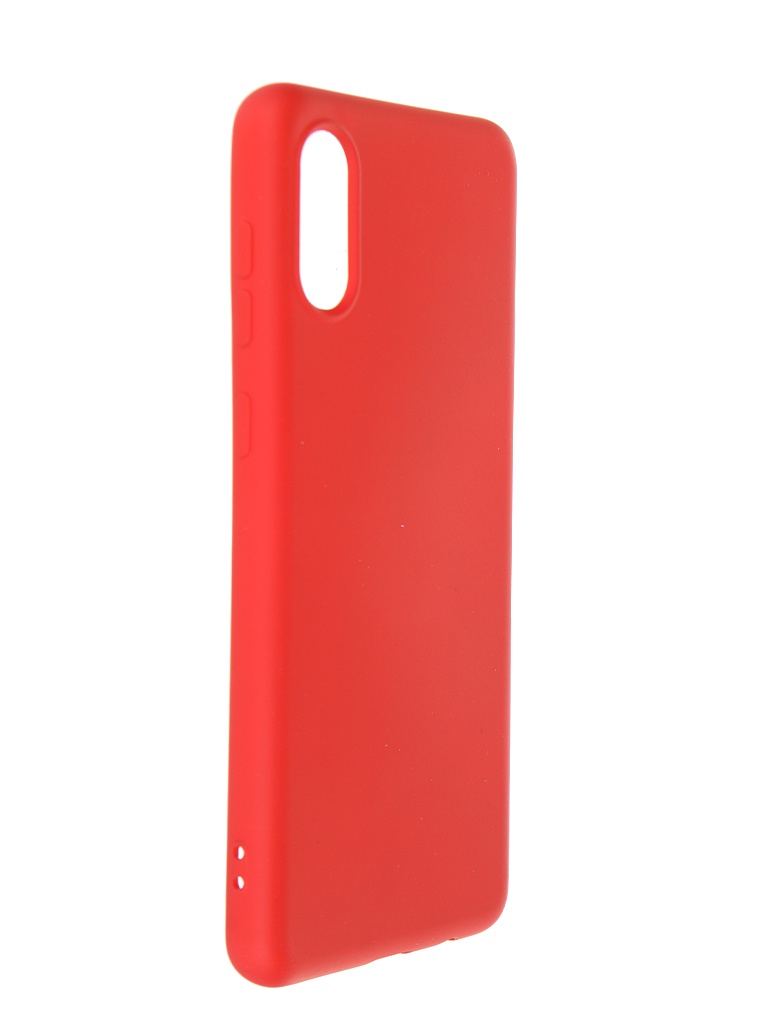 цена Чехол DF для Samsung Galaxy A02 с микрофиброй Silicone Red sOriginal-27