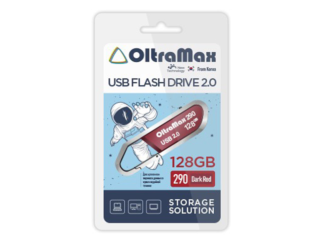 

USB Flash Drive 128Gb - OltraMax 290 2.0 OM-128GB-290-Dark Red, OM-128GB-290-Dark Red