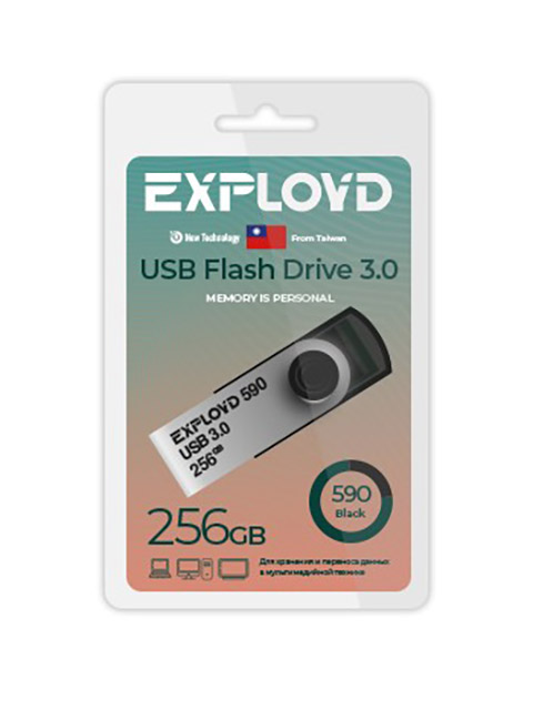 USB Flash Drive 256Gb - Exployd 590 3.0 EX-256GB-590-Black