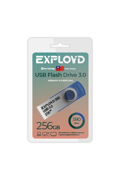 Zakazat.ru: USB Flash Drive 256Gb - Exployd 590 3.0 EX-256GB-590-Blue