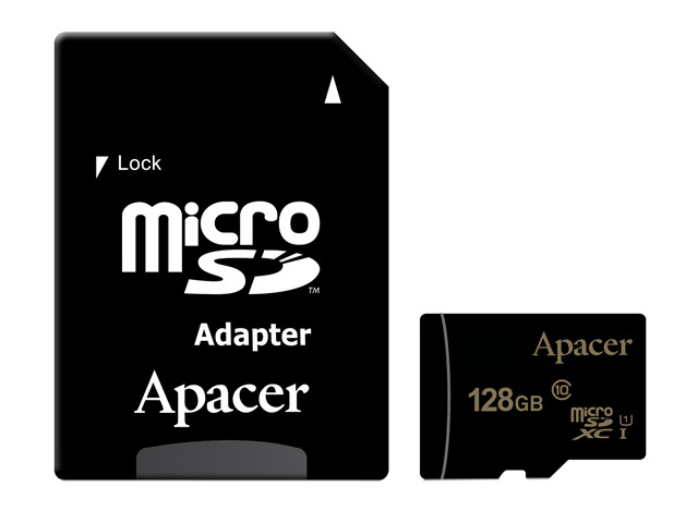 Zakazat.ru: Карта памяти 128Gb - Apacer - Micro Secure Digital XC Class 10 UHS-1 AP128GMCSX10U1-R с переходником под SD
