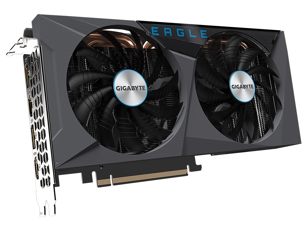 фото Видеокарта gigabyte geforce rtx 3060 eagle 12g 1777mhz pci-e 4.0 12288mb 15000mhz 192-bit 2xhdmi 2xdp gv-n3060eagle-12gd