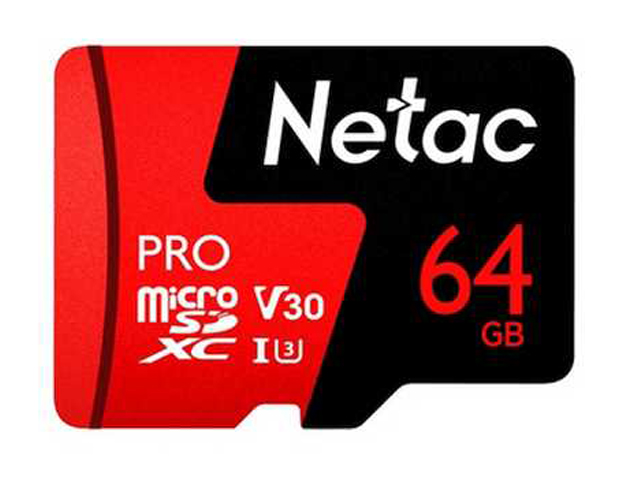 Карта памяти 64Gb - Netac P500 Extreme Pro MicroSDXC Class 10 A1 V30 NT02P500PRO-064G-S фото