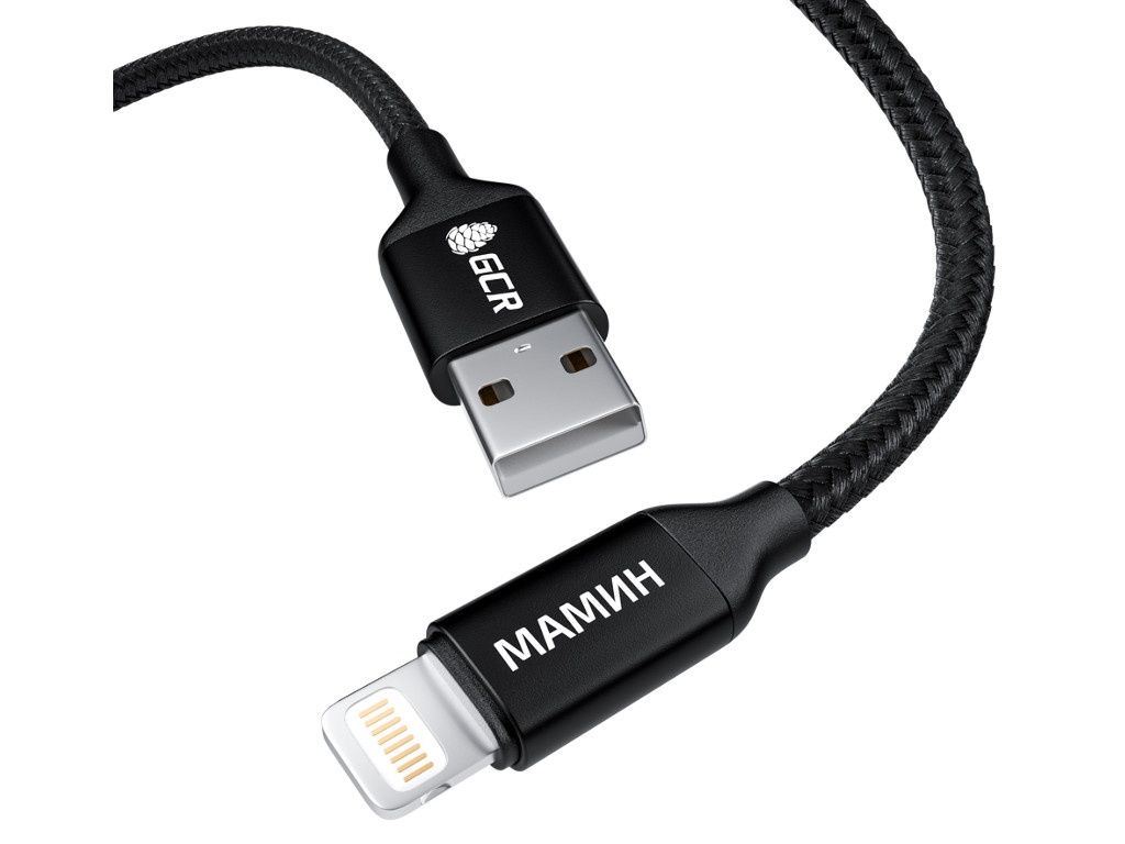 

Аксессуар GCR MFI Мамин USB - Lightning 1m Black GCR-52810, GCR-52810