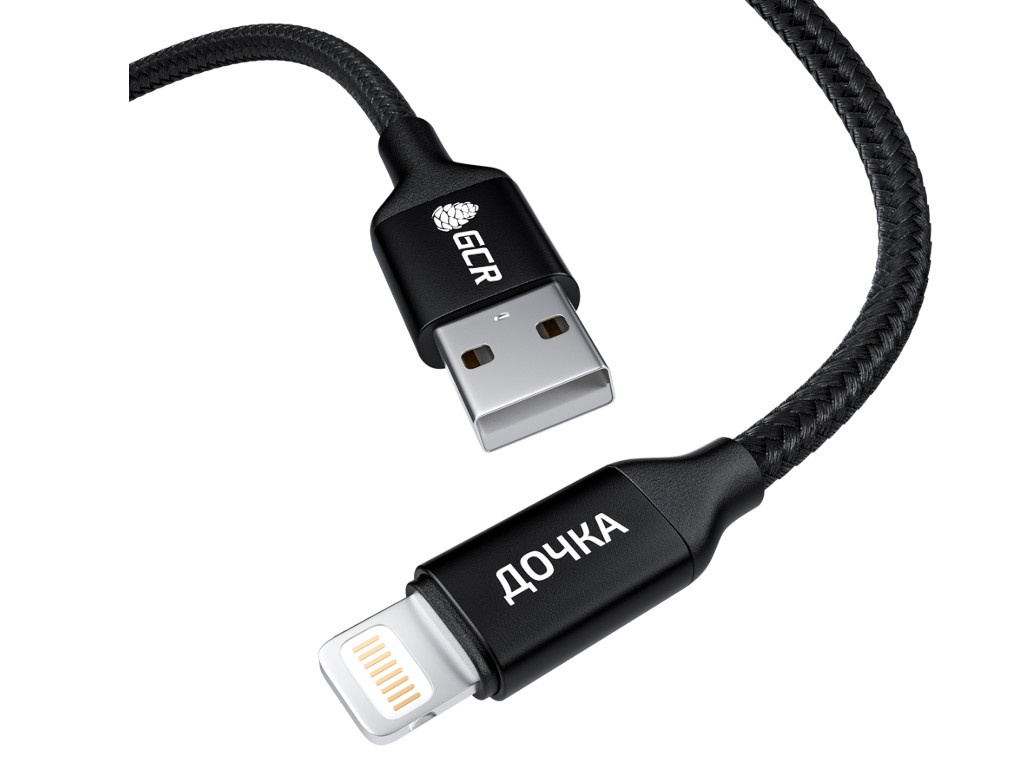 фото Аксессуар gcr mfi дочка usb - lightning 1m black gcr-52812