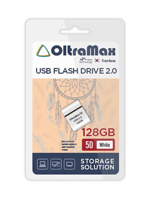 

USB Flash Drive 128Gb - OltraMax 50 2.0 White OM-128GB-50-White, OM-128GB-50-White