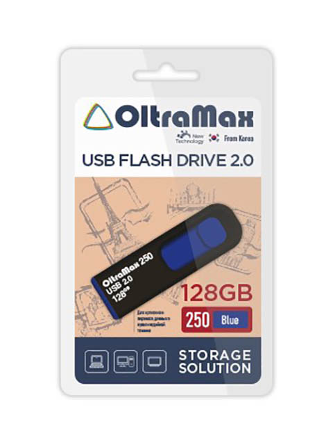 

USB Flash Drive 128Gb - OltraMax 250 2.0 Blue OM-128GB-250-Blue, OM-128GB-250-Blue