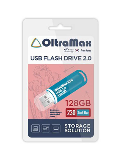 Zakazat.ru: USB Flash Drive 128Gb - OltraMax 230 2.0 Steel Blue OM-128GB-230-Steel Blue