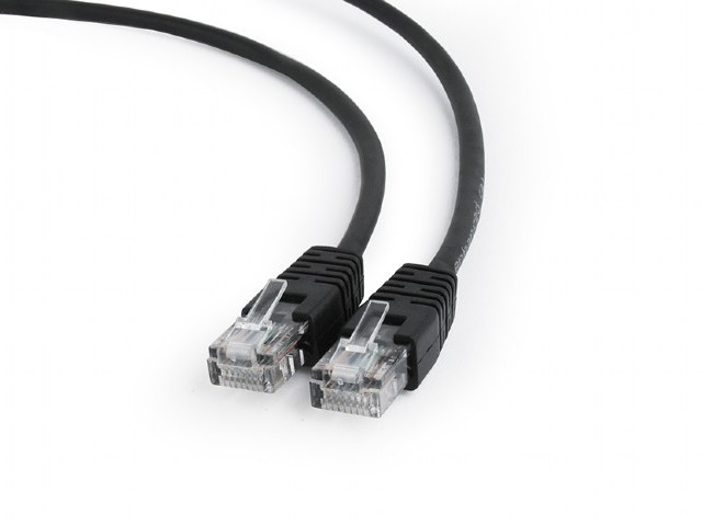 Сетевой кабель Gembird Cablexpert UTP cat.5e 1.5m Black PP12-1.5M/BK кабель gembird cablexpert schuko c5 10а 1m pc 186 ml12 1m