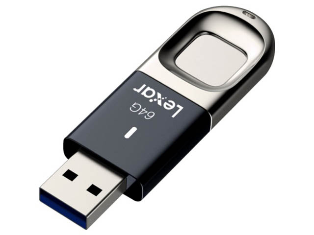 фото Usb flash drive 64gb - lexar fingerprint f35 ufd 3.0 ljdf35-64gbbk