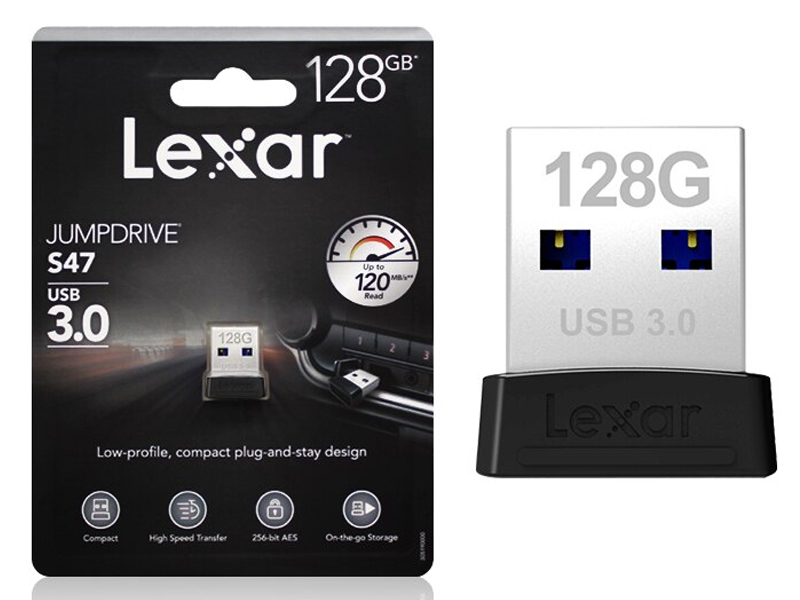 фото Usb flash drive 128gb - lexar jumpdrive s47 ufd 3.1 ljds47-128abbk