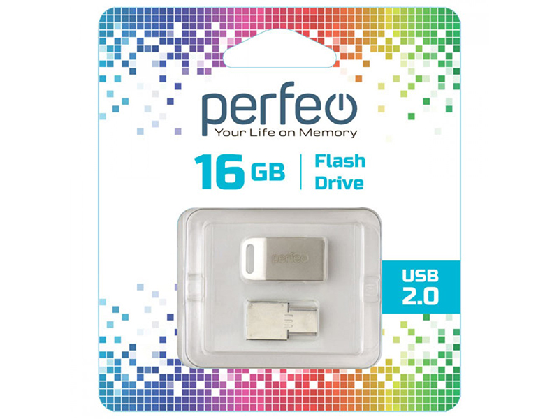 

USB Flash Drive 16Gb - Perfeo USB 2.0 M05 Metal Series PF-M05MS016TCR, PF-M05MS016TCR