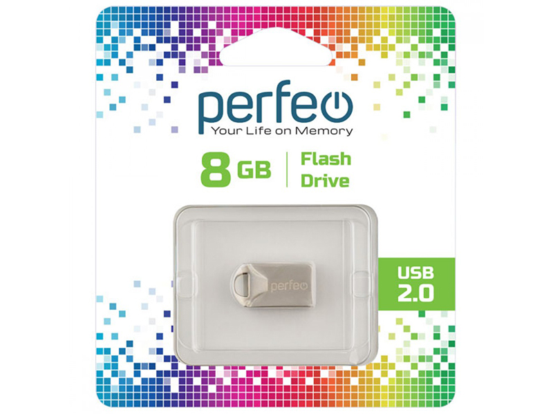 USB Flash Drive 8Gb - Perfeo M10 Metal Series PF-M10MS008 usb flash drive 16gb perfeo m04 blue pf m04bl016