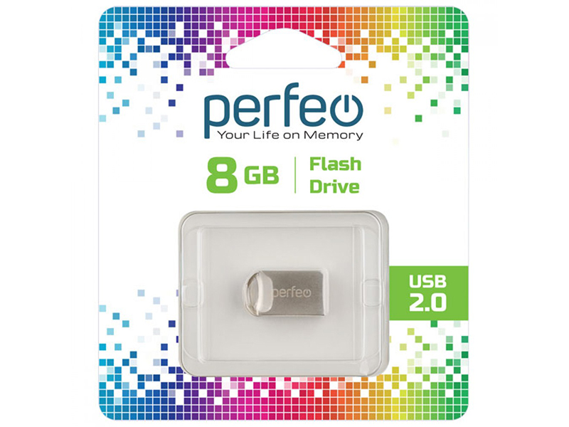 USB Flash Drive 8Gb - Perfeo M09 Metal Series PF-M09MS008 usb flash drive 16gb perfeo m04 blue pf m04bl016