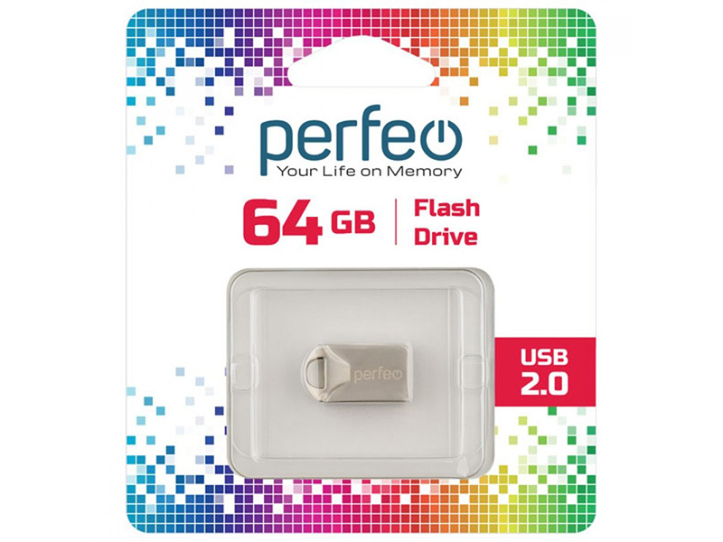 

USB Flash Drive 64Gb - Perfeo M10 Metal Series PF-M10MS064, PF-M10MS064