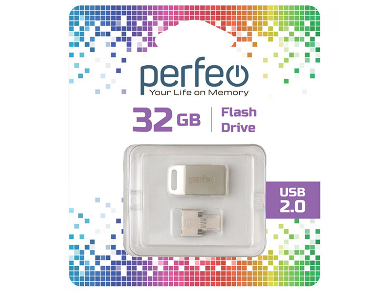 

USB Flash Drive 32Gb - Perfeo M05 Metal Series PF-M05MS032OTGR, PF-M05MS032OTGR