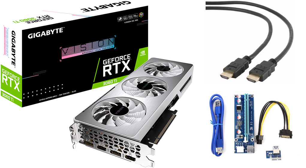 фото Видеокарта gigabyte geforce rtx 3060 ti vision oc 8g 1755mhz pci-e 4.0 8192mb 14000mhz 256-bit 2xhdmi 2xdp type-c gv-n306tvision oc-8gd выгодный набор + серт. 200р!!!