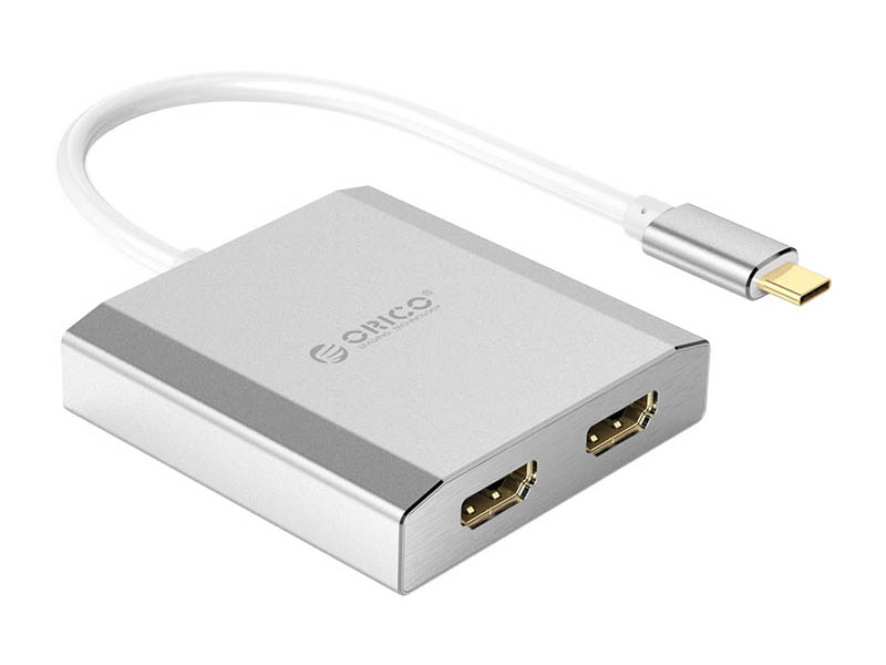 Аксессуар Orico USB Type-C - 2xHDMI Silver XD-CF2H4