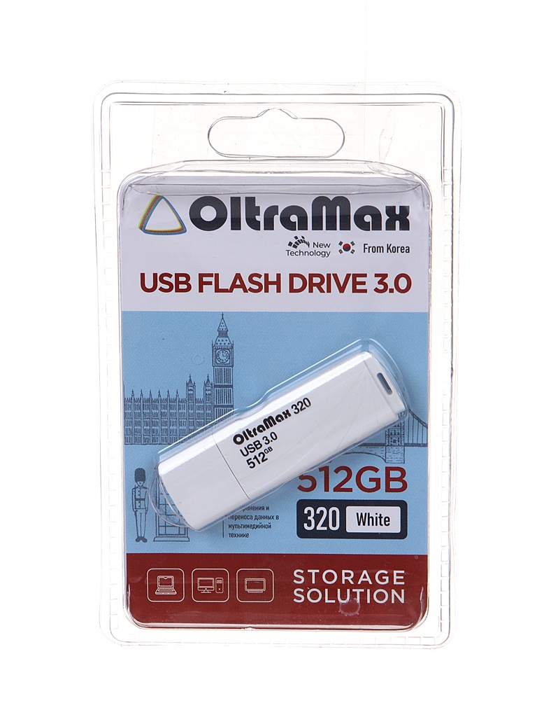 Zakazat.ru: USB Flash Drive 512Gb - OltraMax 320 3.0 White OM-512GB-320-White