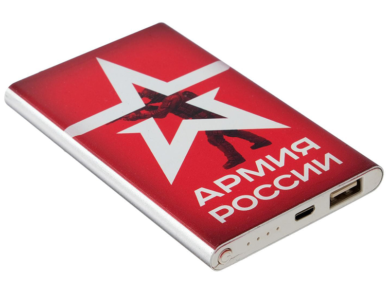 фото Внешний аккумулятор red line power bank j01 армия россии дизайн №19 4000mah silver ут000017276