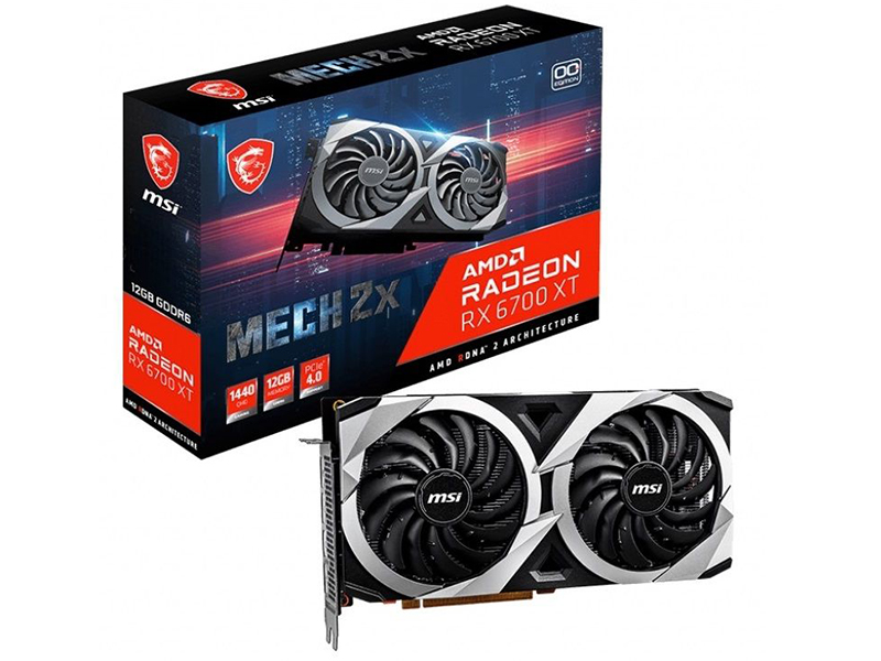 

Видеокарта MSI Radeon RX 6700 XT 1850Mhz 2424Mhz PCI-E 4.0 12288Mb 16000Mhz 192 bit 3xDP HDMI RX 6700 XT MECH 2X 12G OC, RX 6700 XT MECH 2X 12G OC