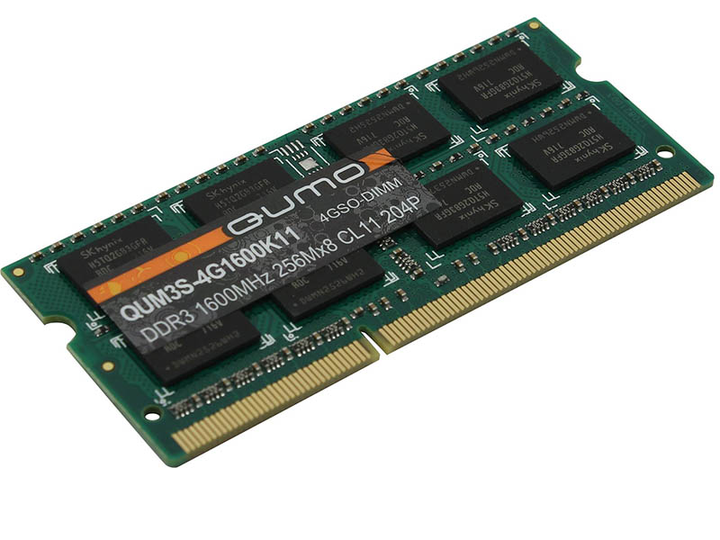 фото Модуль памяти оперативная память qumo 4gb ddr3 1600mhz sodimm 204pin cl11 qum3s-4g1600k11r