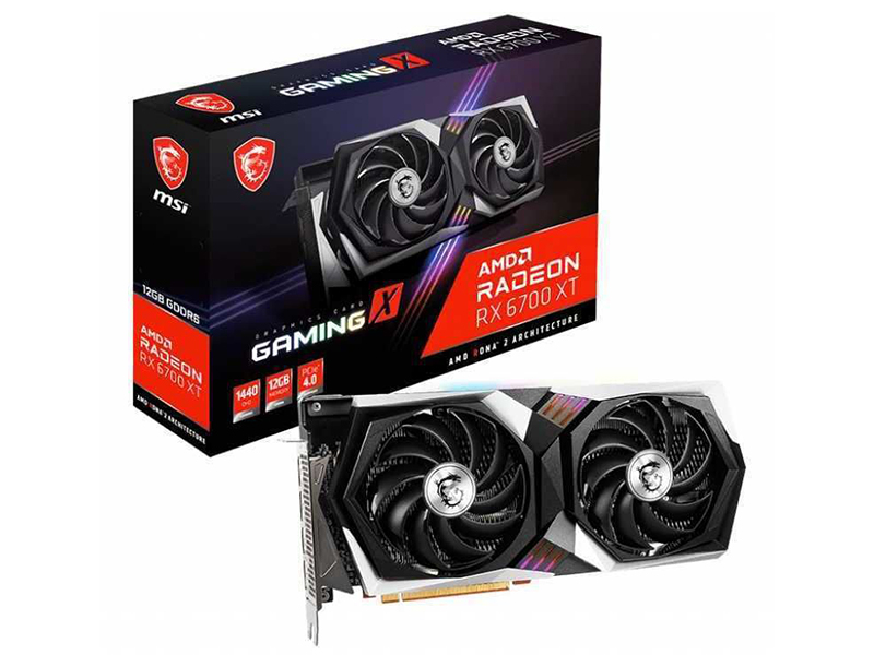 фото Видеокарта msi radeon rx 6700 xt gaming x 2514mhz pci-e 4.0 12288mb 14000mhz 192 bit 3xdp hdmi rx 6700 xt gaming x 12g