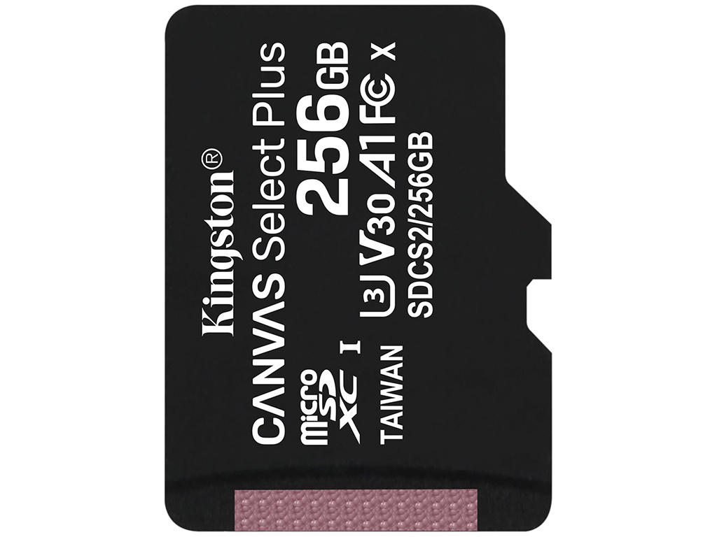 Карта памяти 256Gb - Kingston Canvas Select Plus MicroSDXC UHS-I Class U3 V30 A1 SDCS2/256GBSP kingston canvas select plus microsdxc 256gb sdcs2256gb