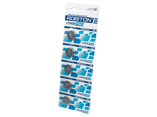 

Батарейка CR1632 - Robiton Profi R-CR1632-BL5 (5 штук) 13411, Profi R-CR1632-BL5